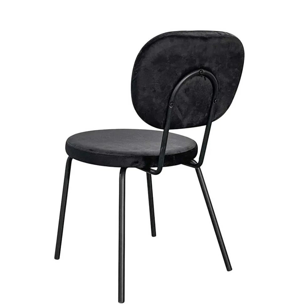 Samt Polsterstühle in Schwarz - Siao (2er Set)