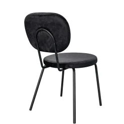 Samt Polsterstühle in Schwarz - Siao (2er Set)