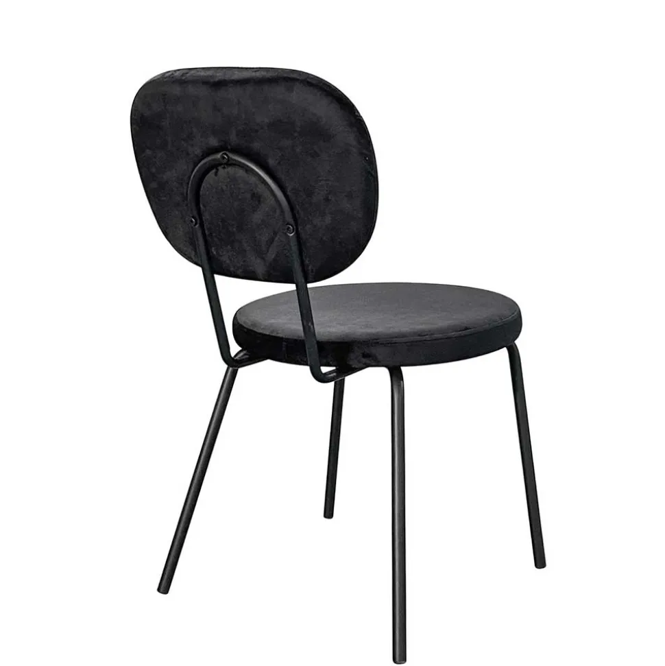 Samt Polsterstühle in Schwarz - Siao (2er Set)