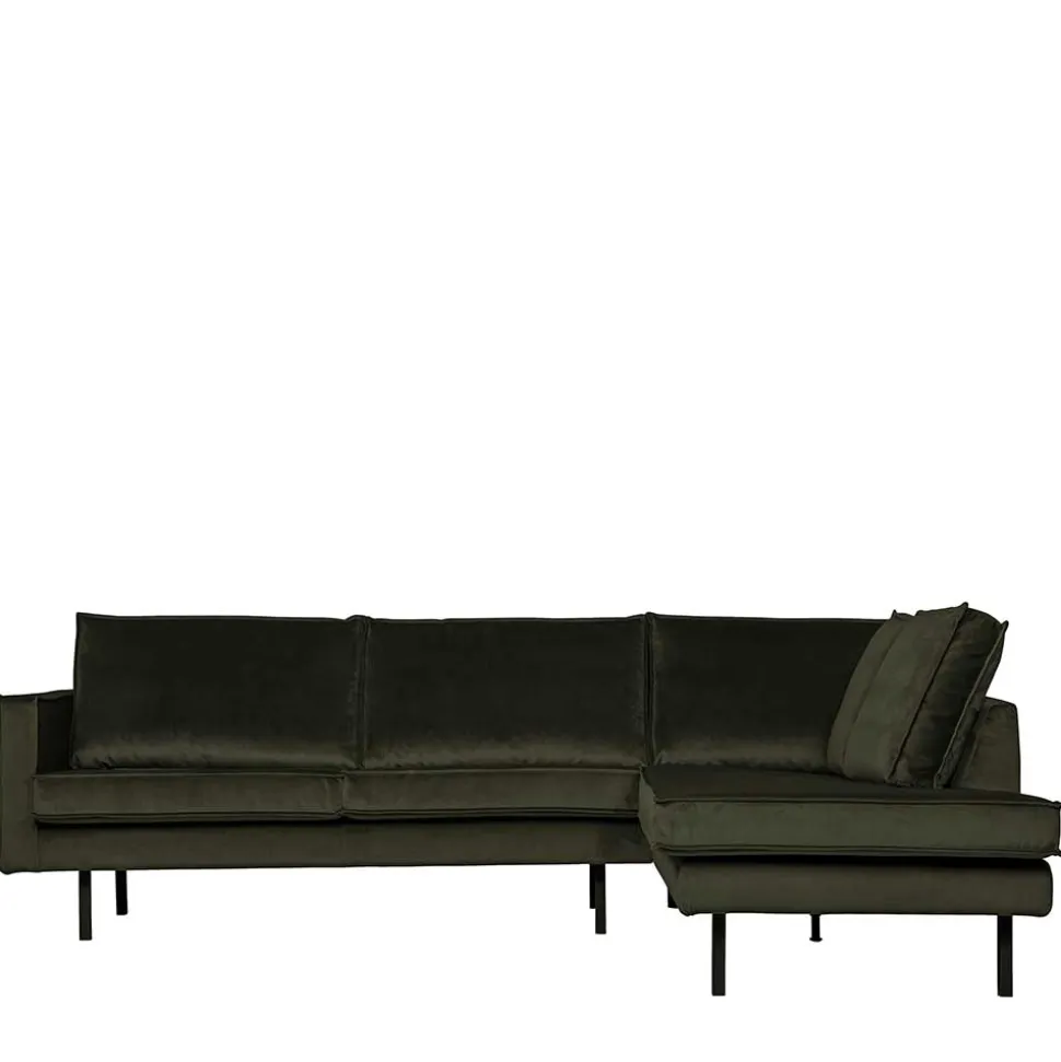 Samt Retrocouch in Dunkelgrün Samt - Kurtisma