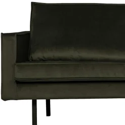 Samt Retrocouch in Dunkelgrün Samt - Kurtisma