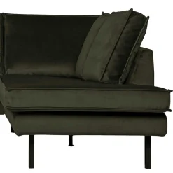 Samt Retrocouch in Dunkelgrün Samt - Kurtisma