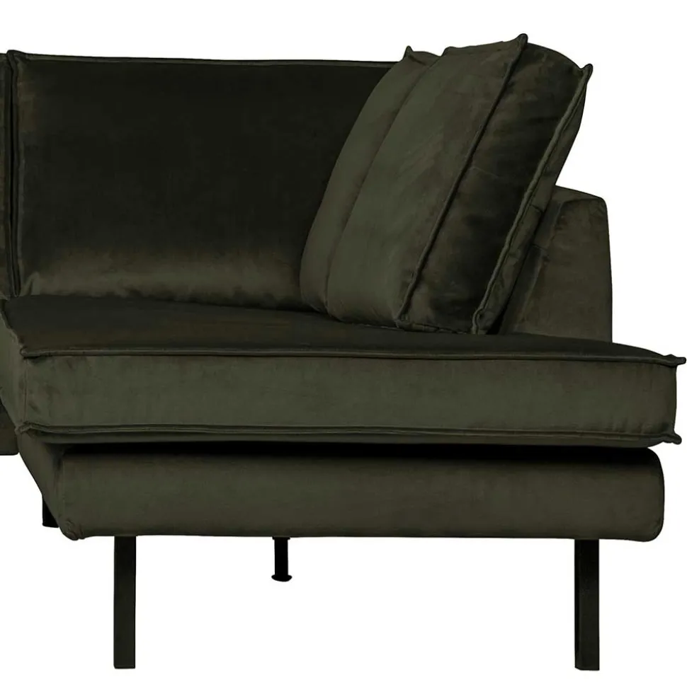 Samt Retrocouch in Dunkelgrün Samt - Kurtisma