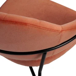 Samt Retrosessel in Apricot - Roryn