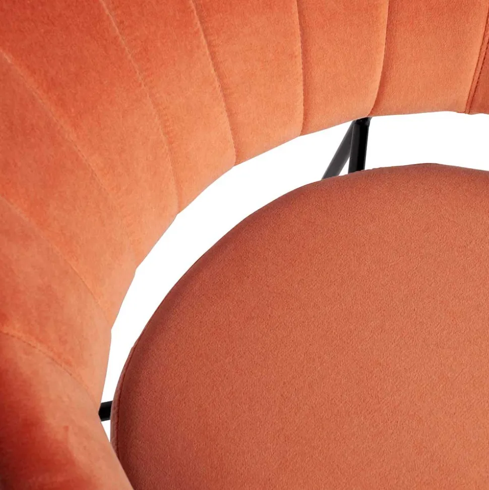 Samt Retrosessel in Apricot - Roryn