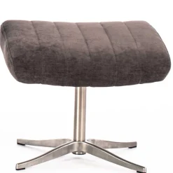 Samt Retrosessel mit Fußhocker - Gilianoa (zweiteilig)