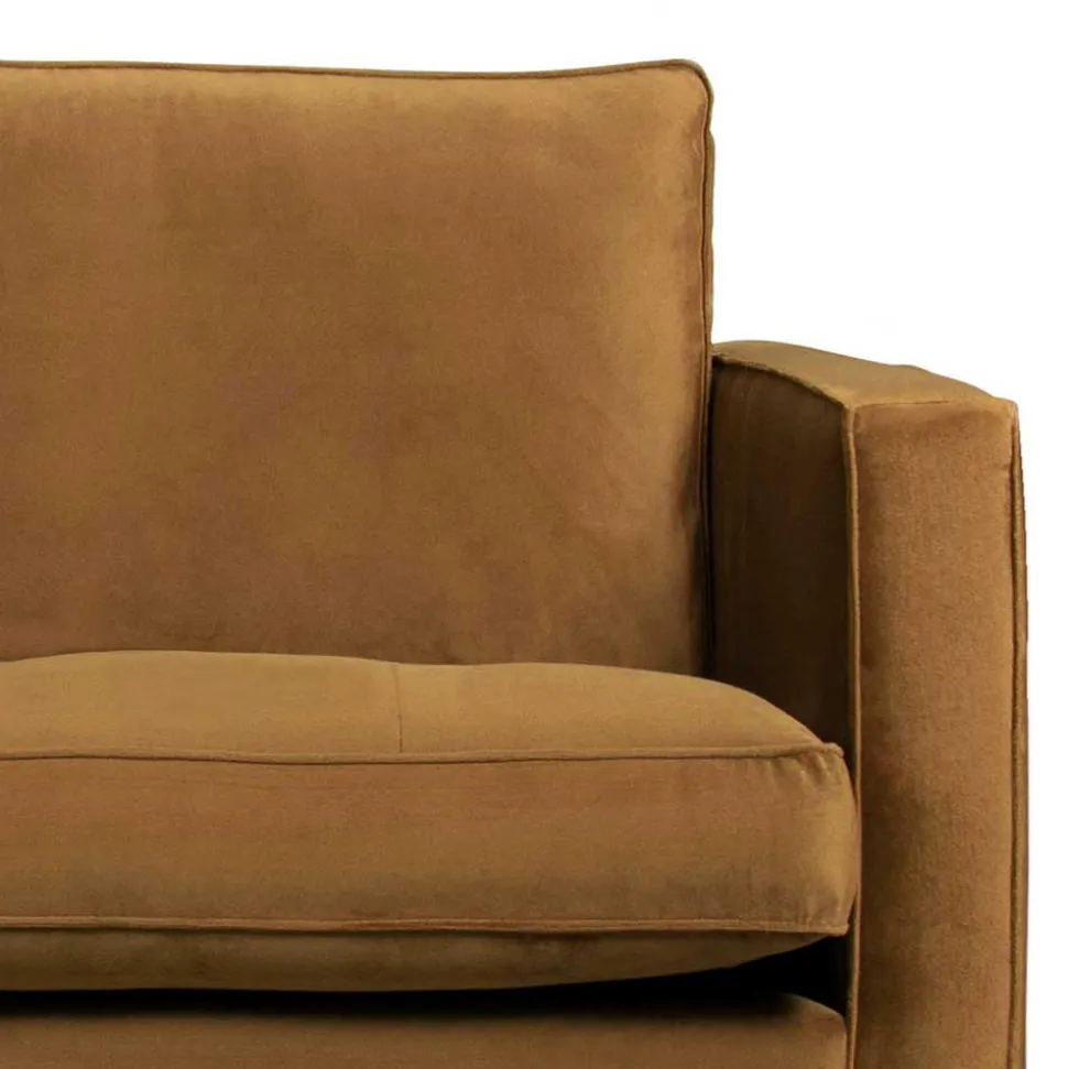 Samt Retrosofa in Honigfarben - Saguan