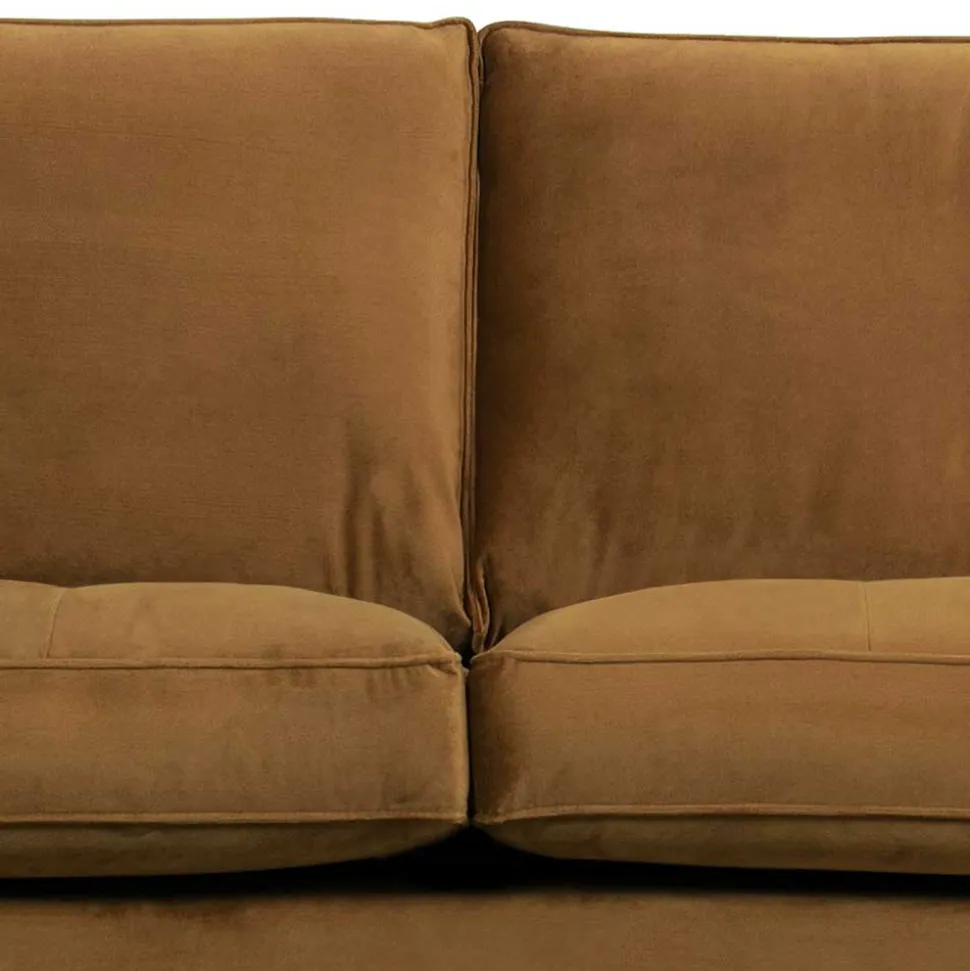 Samt Retrosofa in Honigfarben - Saguan
