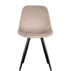 Samt Schalenstuhl in Beige - Jesafina (2er Set)