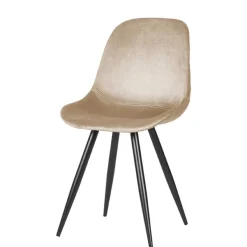 Samt Schalenstuhl in Beige - Jesafina (2er Set)