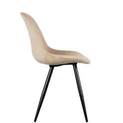 Samt Schalenstuhl in Beige - Jesafina (2er Set)