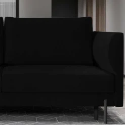 Samt Schlafcouch in Schwarz - Sabadella