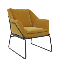 Samt Sessel in Gelb Samt - Meckey