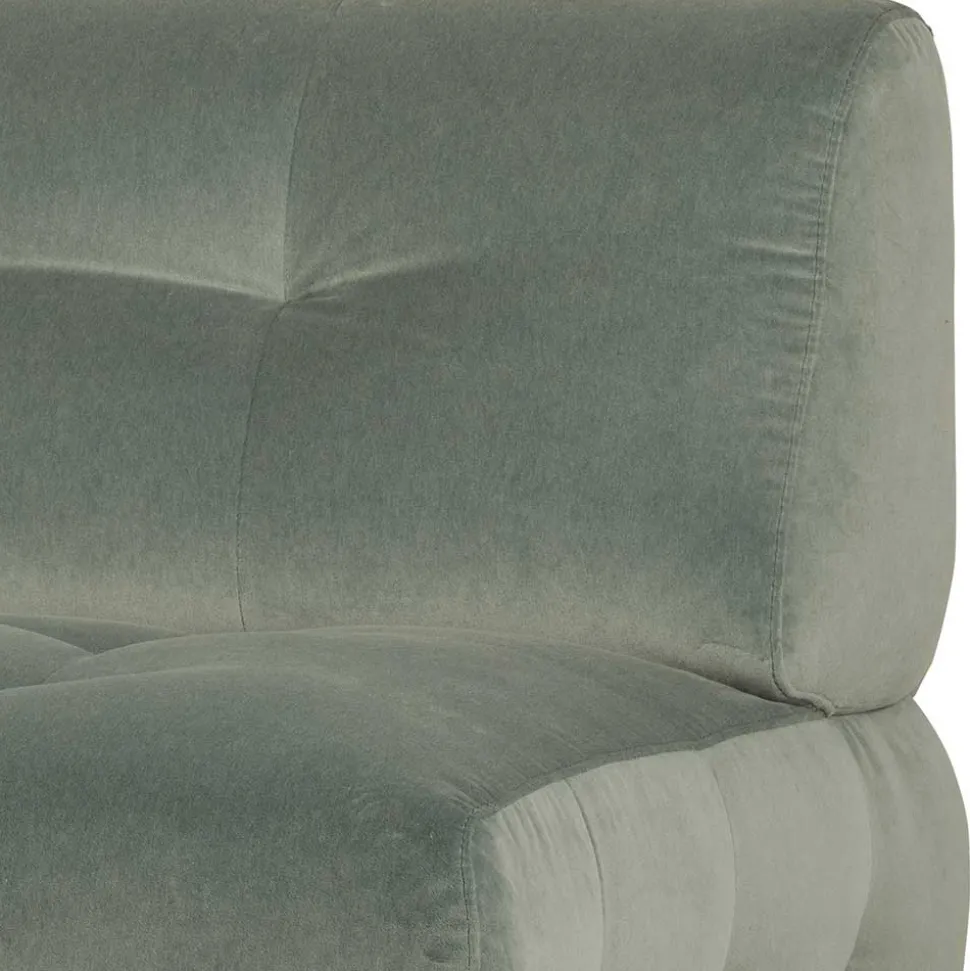 Samt Sessel ohne Armlehnen in Graugrün - Norwich