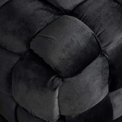Samt Sitzbank in Schwarz Flechtdesign - Addara
