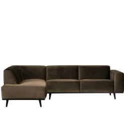 Samt Sofa Eckgarnitur in Taupe - Matca
