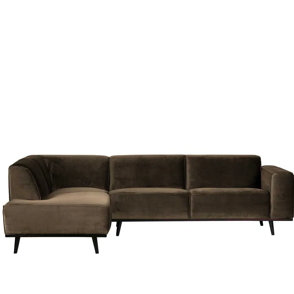 Samt Sofa Eckgarnitur in Taupe - Matca