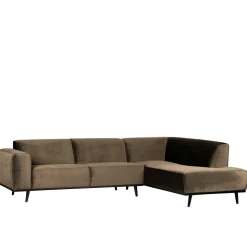 Samt Sofa Eckgarnitur in Taupe - Matca