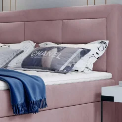 Samt Stauraumbett in Altrosa - Green