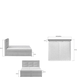 Samt Stauraumbett in Altrosa - Green