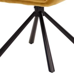 Samt Tischsessel in Gold mit Schwarz - Viradio (2er Set)