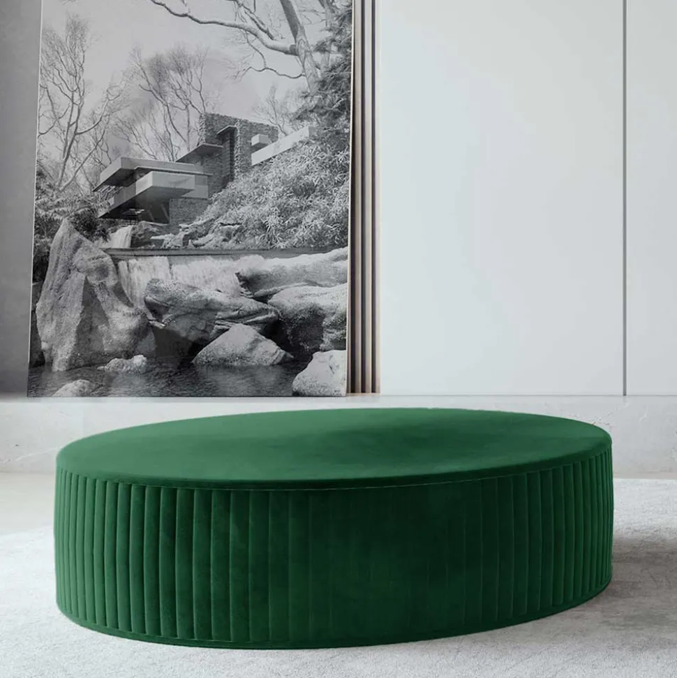 Samt Wohnzimmer-Polsterhocker in Grün - Sibyella