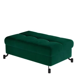 Samthocker mit Truhe in Dunkelgrün - Ziadora