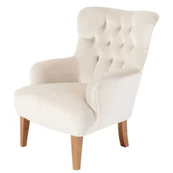 Samtsessel mit Ohren in Creme - Iceline