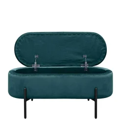 Samt-Truhenbank in Dunkelgrün - Comota
