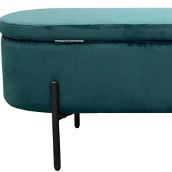 Samt-Truhenbank in Dunkelgrün - Comota