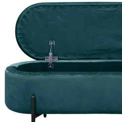 Samt-Truhenbank in Dunkelgrün - Comota