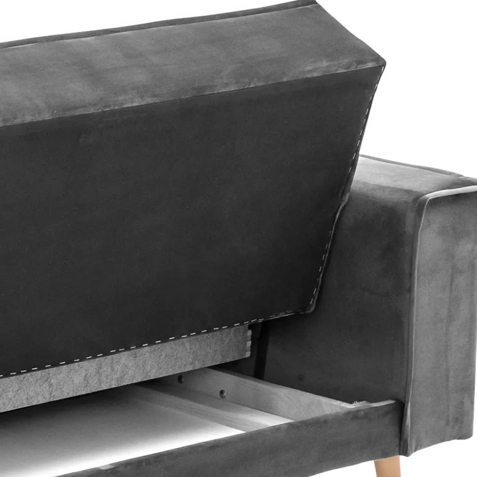 Samtvelours Federkerncouch mit Bettfunktion - Vlacoma