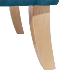 Samtvelours Ohrensessel in Petrol Blau - Ilussiana