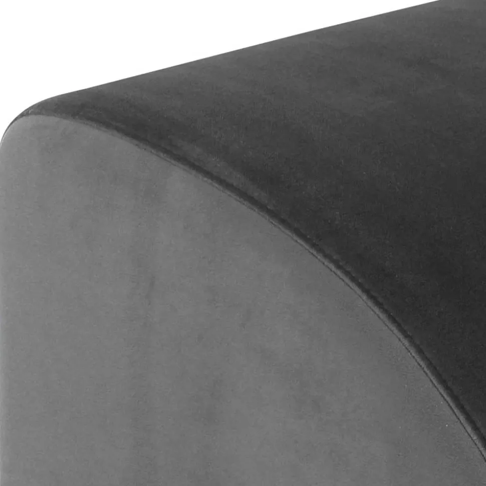 Samtvelours Polsterhocker in Anthrazit - Izmael