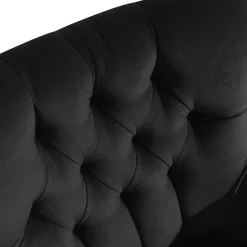 Samtvelours Polstersessel in Schwarz - Jimalito