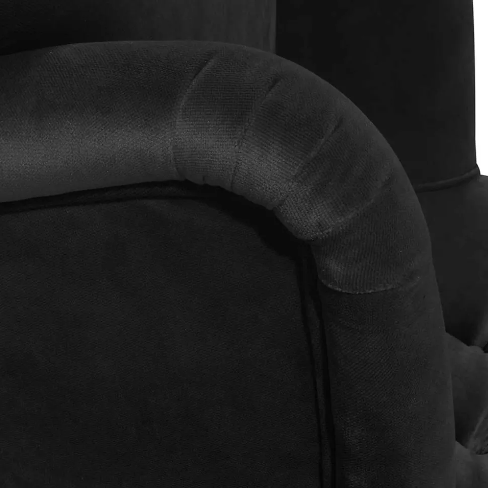 Samtvelours Polstersessel in Schwarz - Jimalito