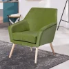 Samtvelours Polstersessel in Oliv Grün - Canossa