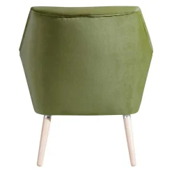 Samtvelours Polstersessel in Oliv Grün - Canossa