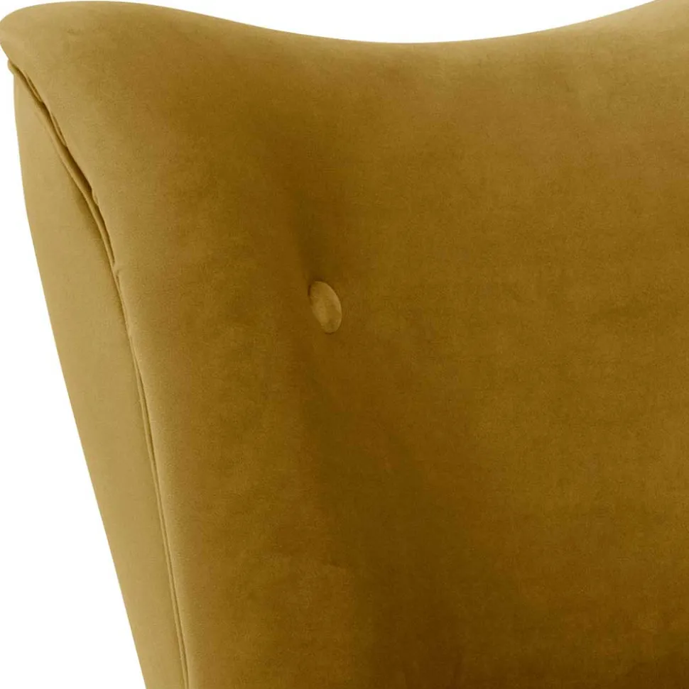 Samtvelours Polstersessel in Gelb und Erle - Ranalda