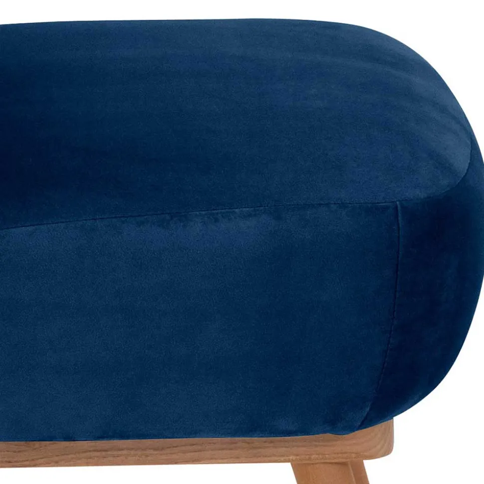 Samtvelours Sessel in Dunkelblau und Erle - Tazza