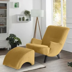 Samtvelours Sessel in Gelb und Schwarz - Nikaragva