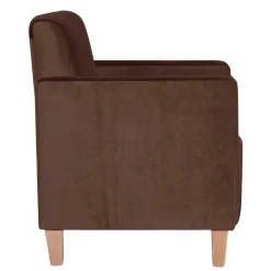 Samtvelours Stoffsessel in Braun - Enroya