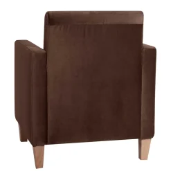 Samtvelours Stoffsessel in Braun - Enroya
