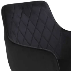 Samtvelours Tischsessel in Schwarz - Laromain (2er Set)