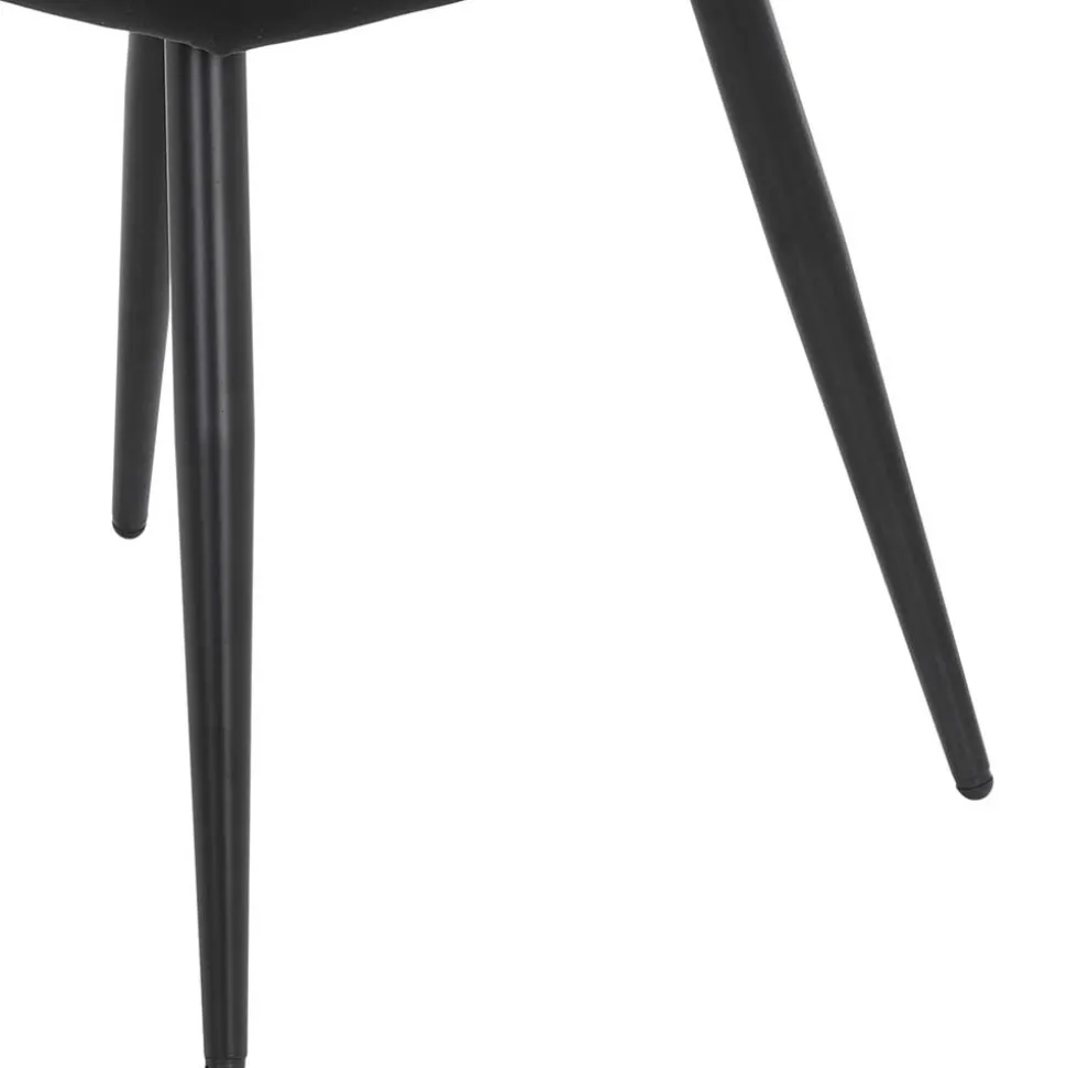 Samtvelours Tischsessel in Schwarz - Laromain (2er Set)