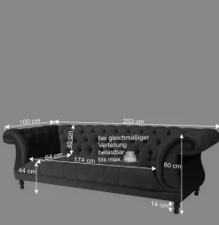 Samtvelours Wohnzimmercouch im Barockstil - Sicilianu