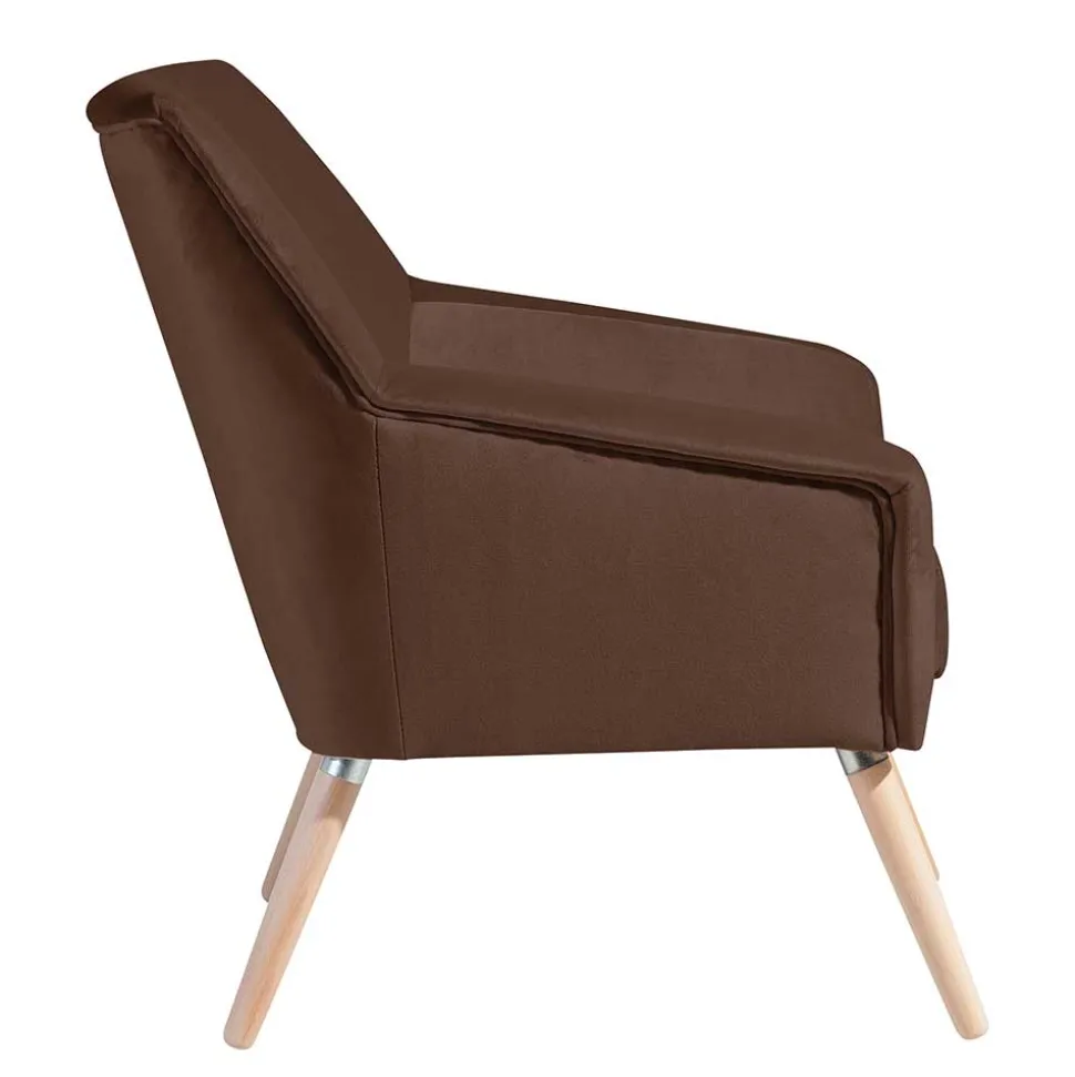 Samtvelours Wohnzimmersessel in Braun - Botein