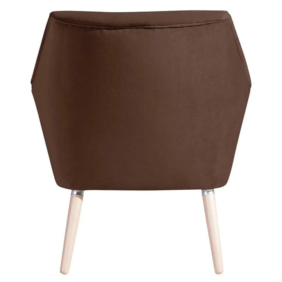 Samtvelours Wohnzimmersessel in Braun - Botein