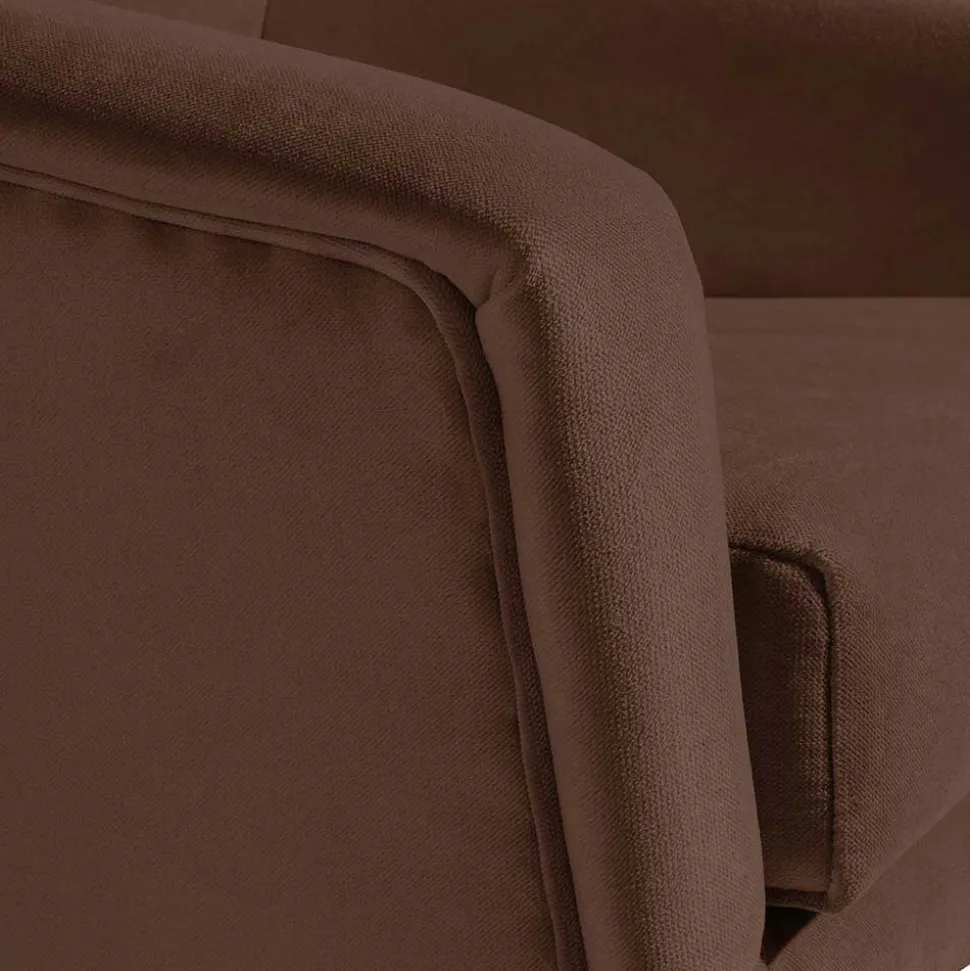 Samtvelours Wohnzimmersessel in Braun - Botein