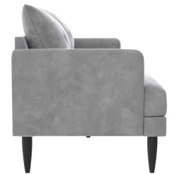 Samt-Wohnzimmercouch in Hellgrau - Belpasso